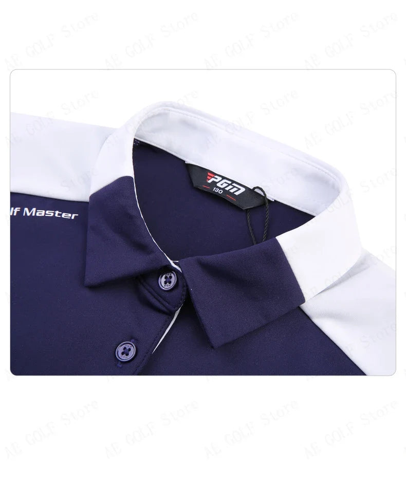 PGM Girls Golf Long Sleeve T Shirts Golf Wear for Kids Comfortable Skin Friendly Sports Fabric Children's Clothing YF548