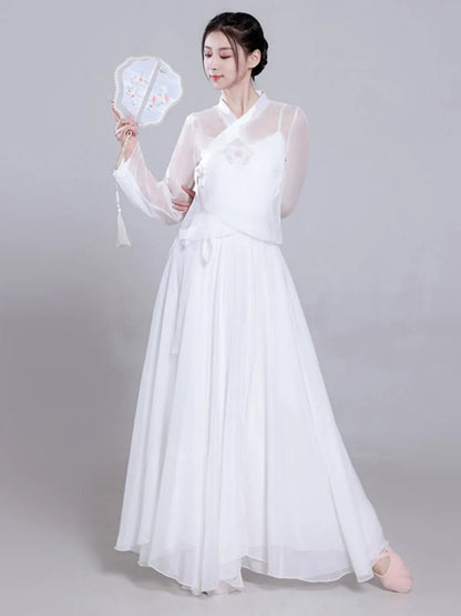 Ele Classical Dance Costume White Gauzy Skirt Super Fairy T Performance Suit Fene Dra Design Beautiful Mythology