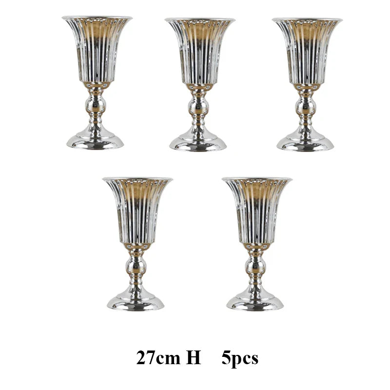 PEANDIM Luxury Silver Flower Vase Home Vase Desktop Craft Flower Arrangement Decoration Wedding Party Christmas Flower Rack