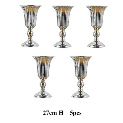 PEANDIM Luxury Silver Flower Vase Home Vase Desktop Craft Flower Arrangement Decoration Wedding Party Christmas Flower Rack