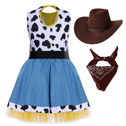 Wild West Cowgirl Cosplay Costume Set Cowboy Halloween Carnival Cosplay Dress Up Outfit Festival Dance Party Stage Performance