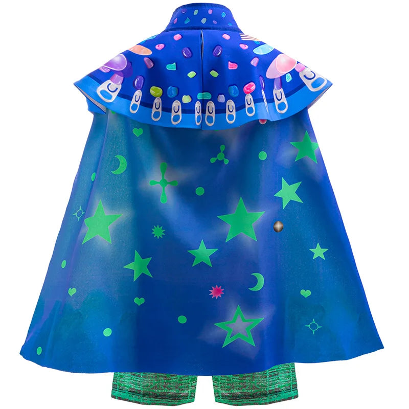 Elio Boys Costume Cosmic Adventure Outfits Alien Anime Movie Cosplay Clothes Boys Tshirt Shorts Cloak Sets Party Carnival Hallow
