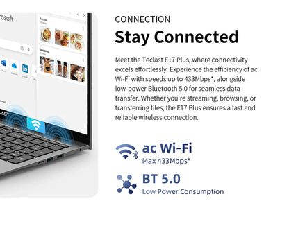 Teclast F17 Plus 2025 Laptop 17.3 inch Intel N150 Computer 16GB RAM 512GB SSD Windows 11 Pro 180° Flip Laptops mini-HDMI USB3.2