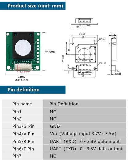 UART Sortie Électrochimique Hydrogène Coupes suspicion H2S Capteur Tech 0-100PPM H2S Gaz Capteur SC05-H2S