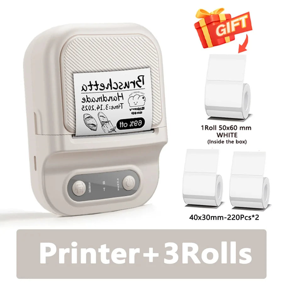 Portable Printer Mini Label Printer Self-adhesive Inkless 12-58mm Label Makers For Photo/Label/Home/Office/Business/Gifts As B21