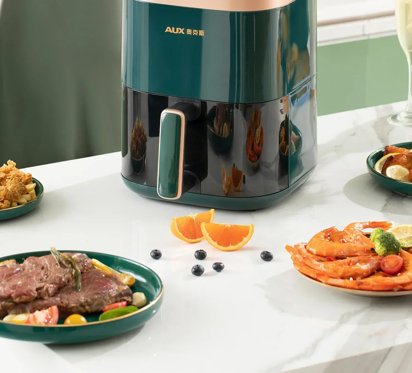 220V AUX Air Fryer and Oven Combo: Multifunctional, Fully Automatic, No Oil Technology, Easy-to-clean AB