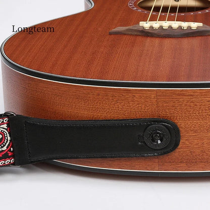 JEStrap en coton épais brodé réglable, JEStrap pour basse électrique acoustique