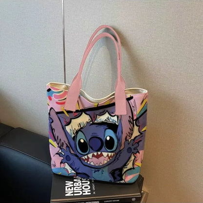 New Stitchou Single Shoulder Bag Cartoon Stitchou Pattern Shoulder Bag Ladies Tote Bags Joker Unisex Bags Commuter Handbag Gifts