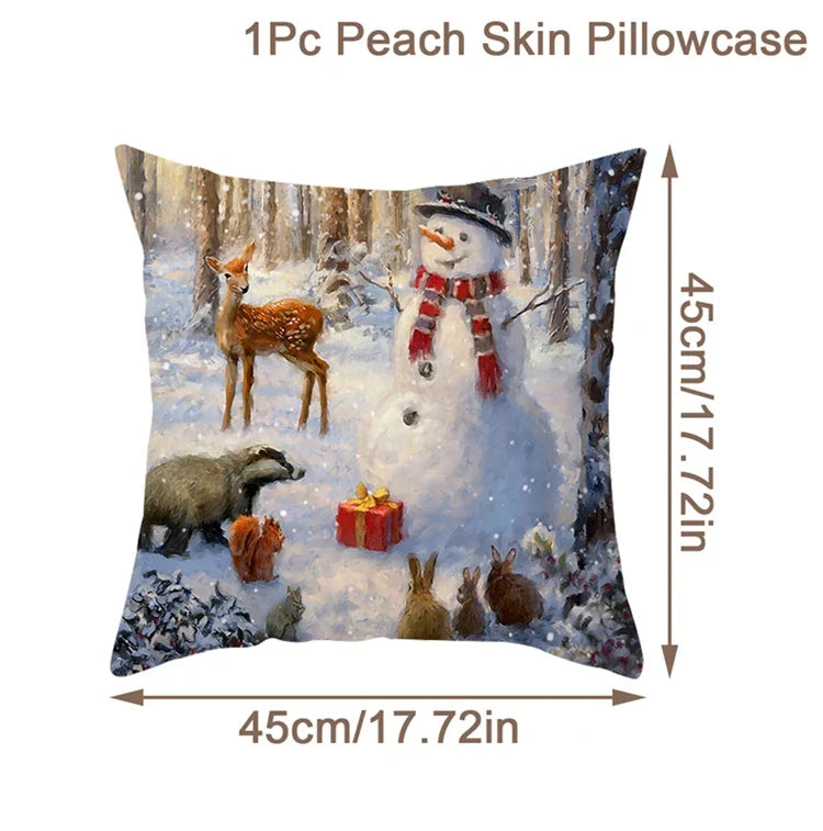 Housse de coussin de noël, père noël, décor de joyeux noël pour la maison, ornements de noël 2025, cadeaux de noël, nouvel an 2026