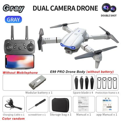 Drone RC E99Pro 4K avec caméra HD grand angle 2024 P, hélicoptère pliable, WIFI FPV, jouet cadeau recommandé, 1080