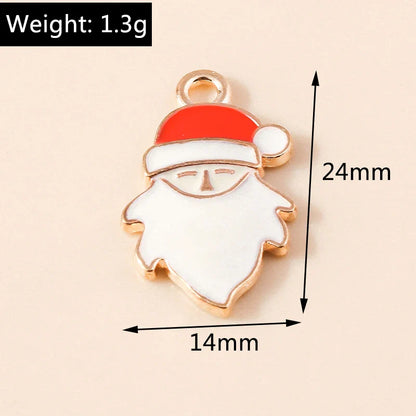 Leslie-Breloques de Noël en émail, arbre flocon de neige, chaussette, cerf, bonhomme de neige, bijoux de bricolage, cadeaux de Noël et du Nouvel An, 10 pièces