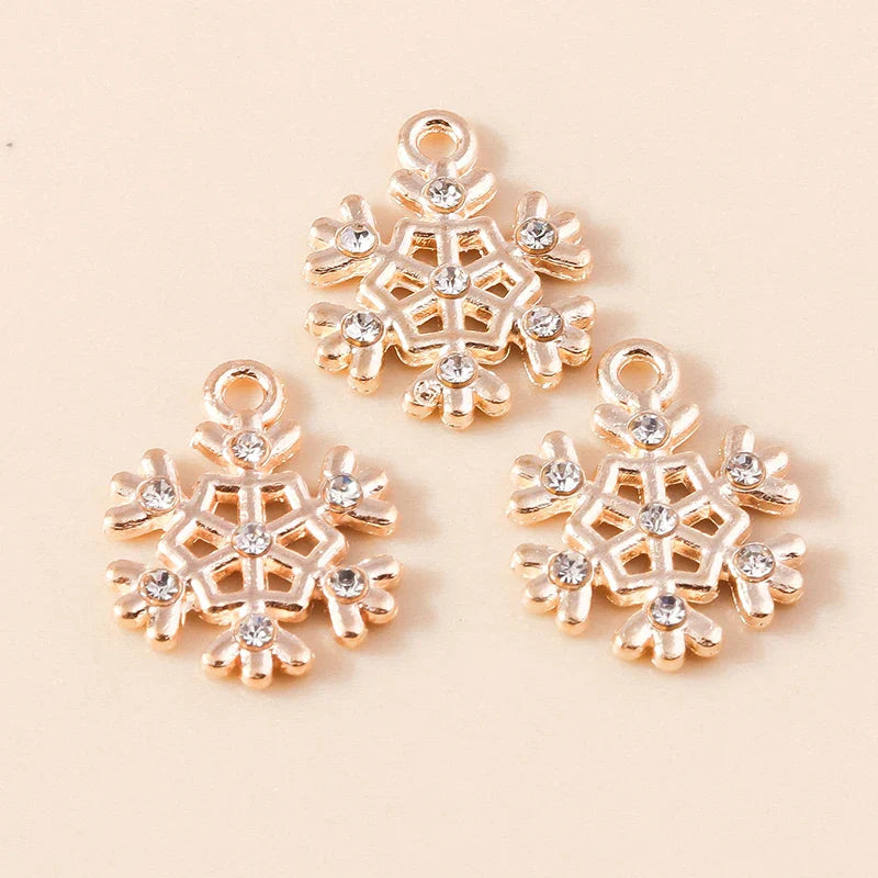 Leslie-Breloques de Noël en émail, arbre flocon de neige, chaussette, cerf, bonhomme de neige, bijoux de bricolage, cadeaux de Noël et du Nouvel An, 10 pièces