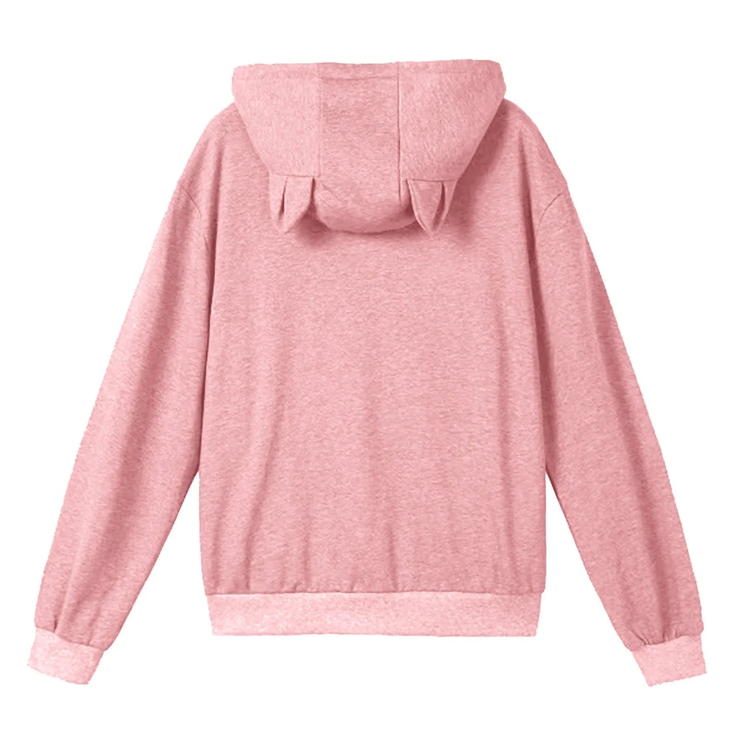 Hoodies For Teen Girls Women'S Solid Sport Casual Funny Cat Ear Zipper Mesh Large Pocket Hoodie 2000s Clothes Y2k