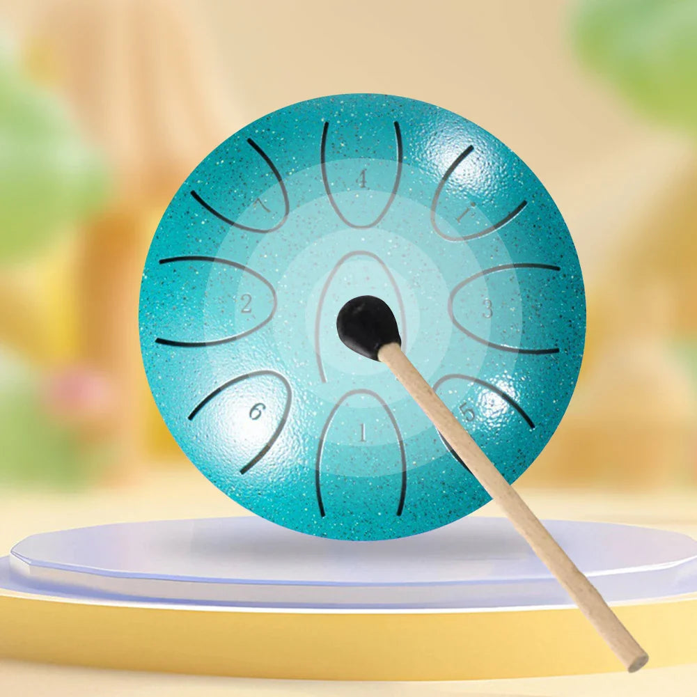 Tambour à langue en acier de 4 pouces, tambour de pluie Portable à 9 notes avec maillet de tambour, tambour éthéré pour accessoires de Percussion