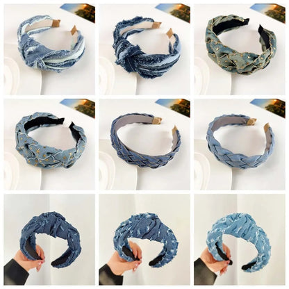 Denim tissu Cowboy bandeau Style coréen coiffure Denim noué bandeau chapeaux cheveux accessoires Cowboy bandes de cheveux