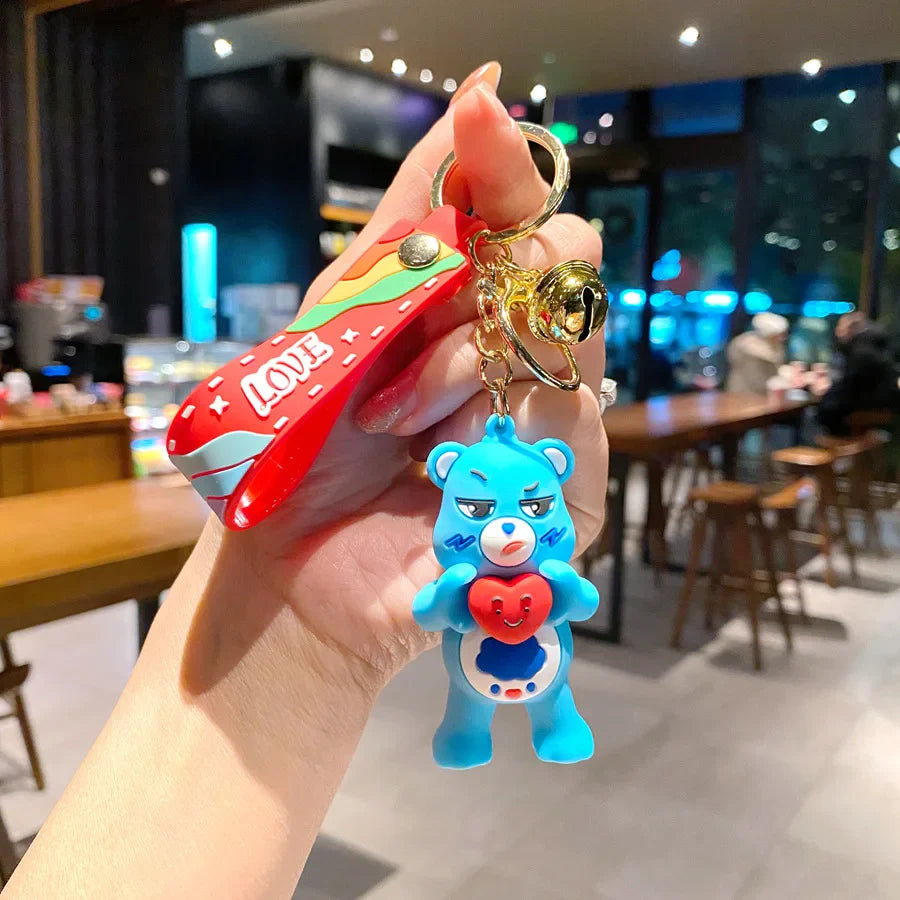 Grumpy Bear Keychain Kawaii Cares Bears Anime Cute Girls Creative Bag Doll Pendant Car Keychains Cartoon Fashion Toy Women Gift