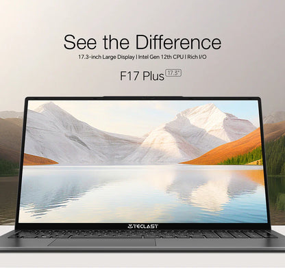 Teclast F17Plus Laptop 17.3 inch, 16GB RAM 512GB SSD, Intel N95, Windows 11 Pro Notebook, 180° Flip Laptops Computer, Backlit Keyboard, mini-HDMI，USB 3.2x3