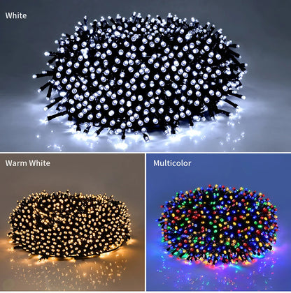 Energy Saving LED Outdoor Garden String Lights 10M 20M 30M 50M 100M Solar/EU/US Plug Charging LED Christmas Lawn Luminous Lamp