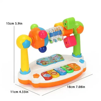 Jouets de piano pour bébé Clavier de piano rotatif pour enfants avec son lumineux, Jouets musicaux pour tout-petits, Jouet musical éducatif précoce