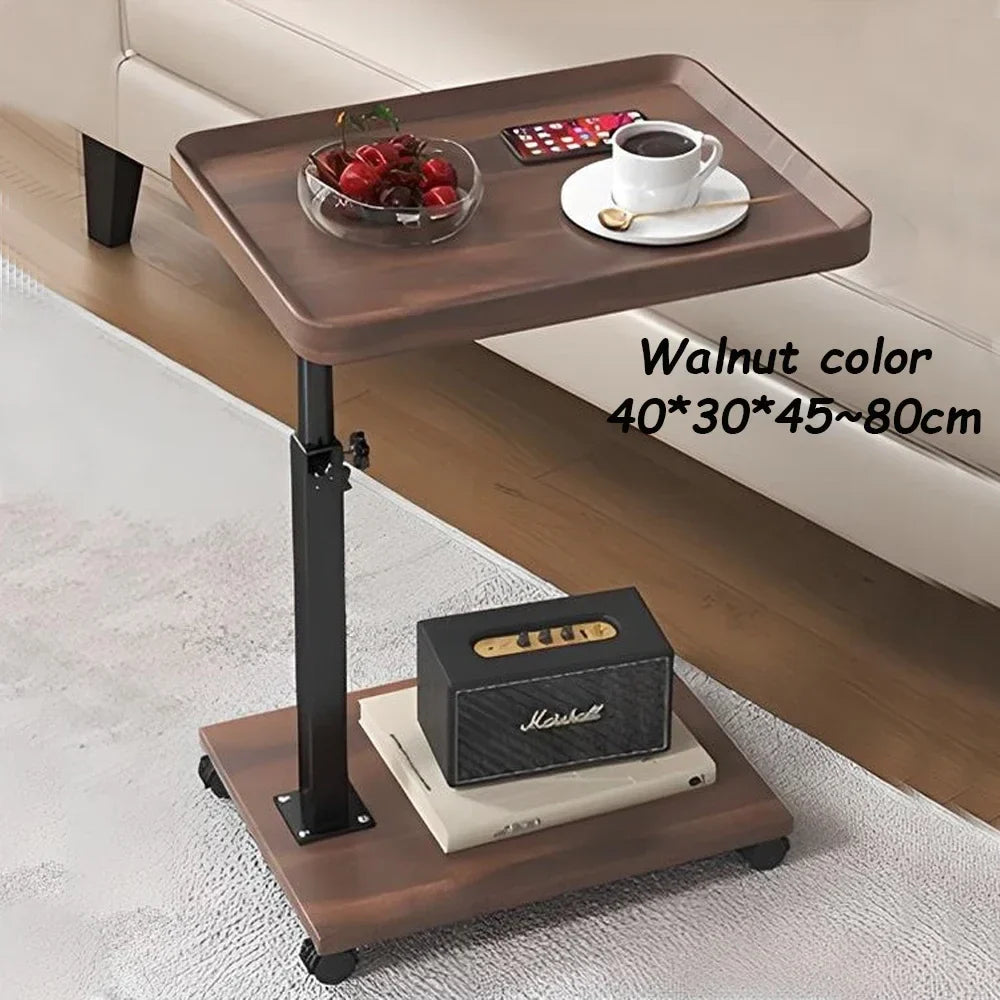 Chariot roulant réglable, Table de chevet, bureau pour ordinateur portable, lit médical pour la maison, plateau alimentaire 360 °   Bureau à domicile de table de plateau de canapé rotatif