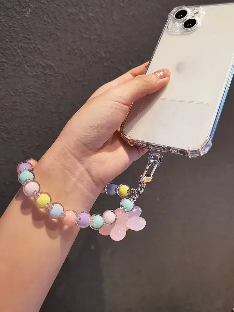 Cell Phone Lanyard Beaded Bracelet Lanyard Cell Phone Shell Lanyard Jewelry Wrist Bead Pendant Phone Chain