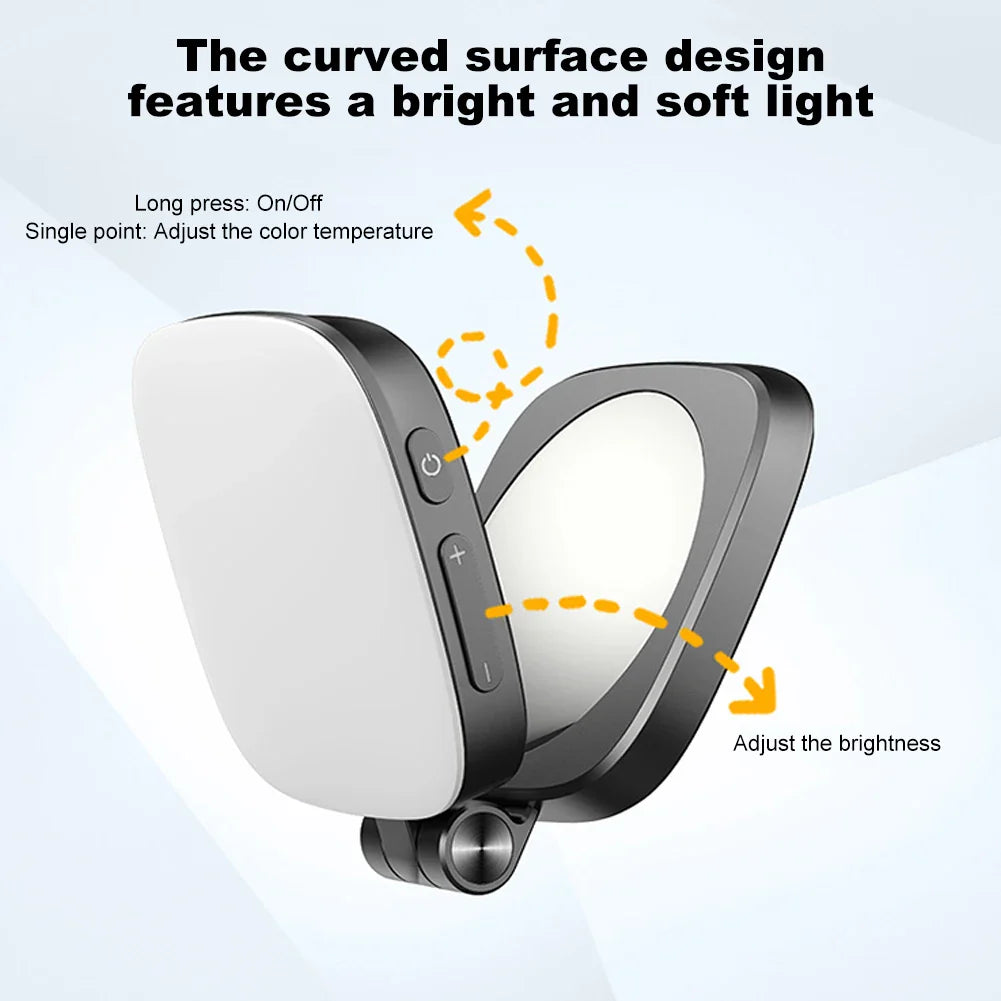 Magnetic Phone Selfie Light Mobile Phone Fill Light Pocket Light Folding LED Phone Fill Light for Video Recording Conference