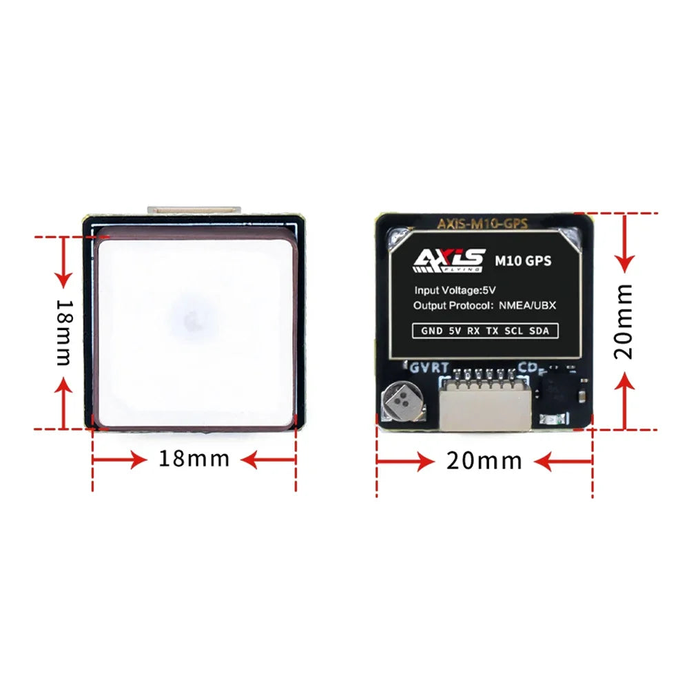 Module GPS AxisFlying M10 avec boussole QMC5883 3.6 V-5.5 V pour drone Freestyle et longue portée RC FPV