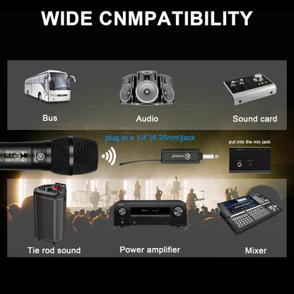 Fixed Frequency Wireless Microphone Handheld Mic for Karaoke Singing Stage Performance Home Use Stable Signal Professional Sound