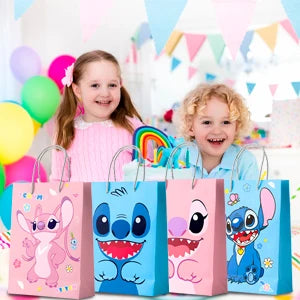 Sacs cadeaux de fête Stitch - 16 sacs à friandises Stitch/sacs à surprises Stitch/sacs à goodies Stitch pour les décorations de fête Stitch
