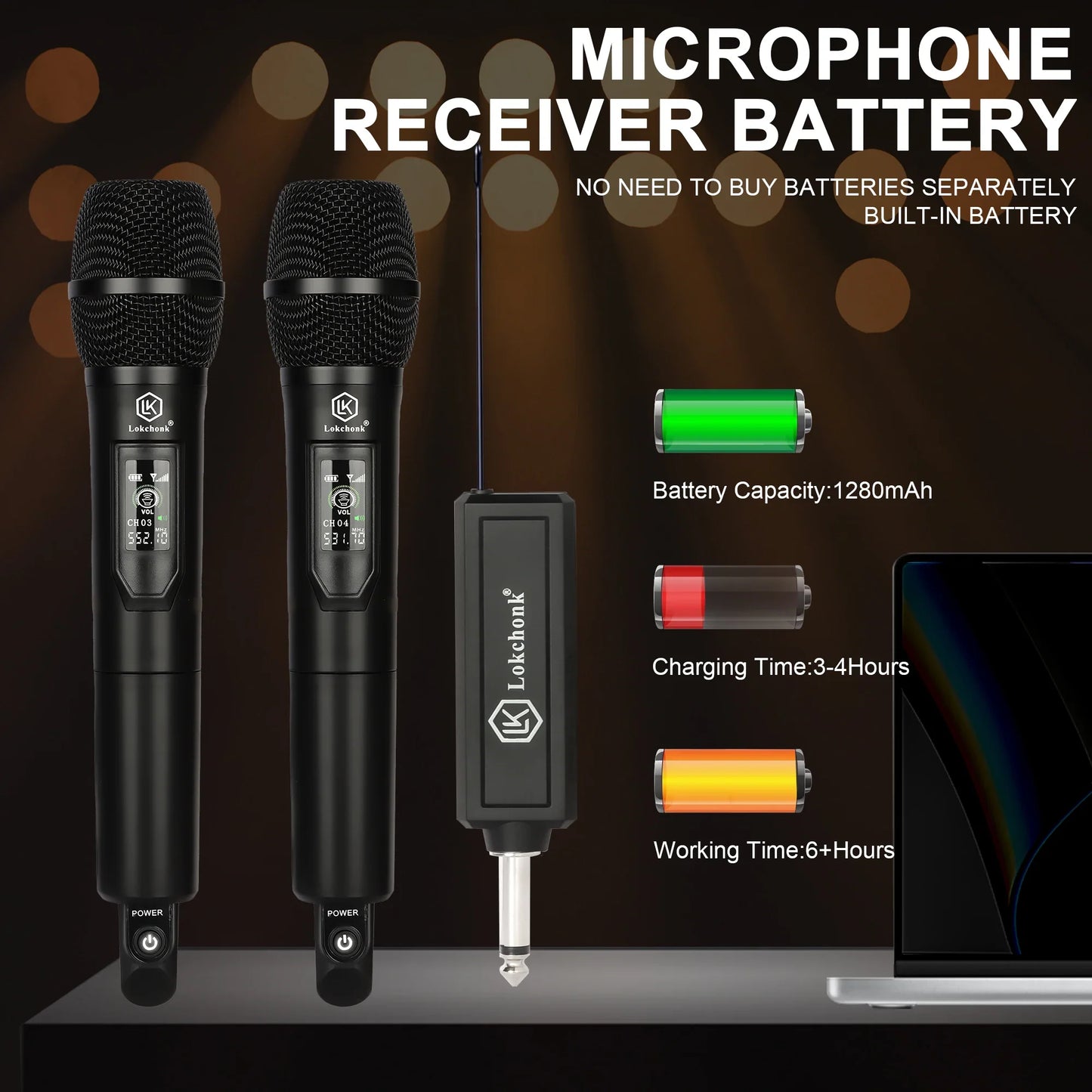 Fixed Frequency Wireless Microphone Handheld Mic for Karaoke Singing Stage Performance Home Use Stable Signal Professional Sound