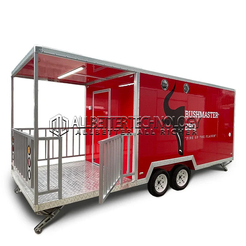 Allbetter Fully Equipment Mobile Food Truck Fast Bbq Pizza Food Trucks Concession Food Trailer with Extension for Small Business