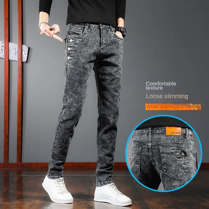 New Arrival 2024 Spring and Autumn Harajuku Italian Jeans Luxury Korean Brand Clothing Men Designer Slim Casual Jeans for Men