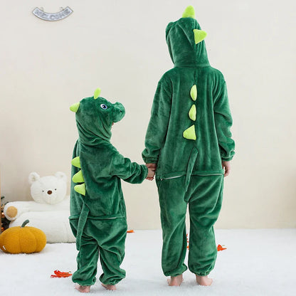 MICHLEY Pyjama grenouillère en flanelle pour Halloween, hiver, avec capuche, pour enfants, déguisement familial, combinaison de nuit, robe de chambre pour garçons et filles