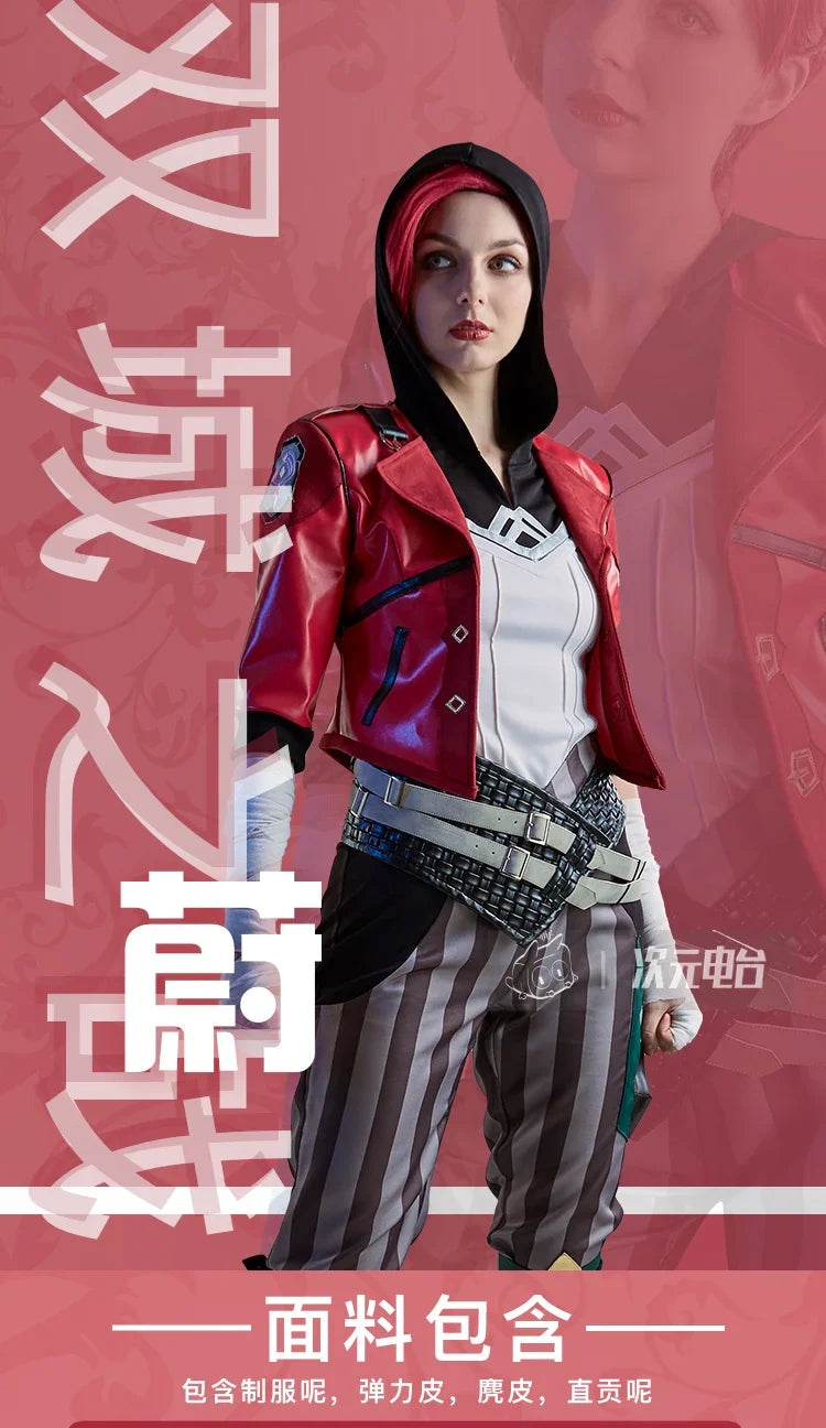 Costume de cosplay LoL Arcane Vi, perruque, uniforme, chaussures, tenues, combinaison d'Halloween et de carnaval pour femmes et hommes, haute qualité