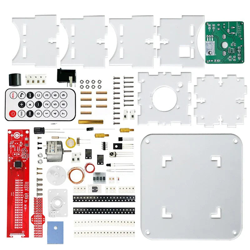 POV – Kit d'affichage LED rotatif tridimensionnel, électronique, bricolage, pratique de soudage, microcontrôleur, horloge, pièces amples