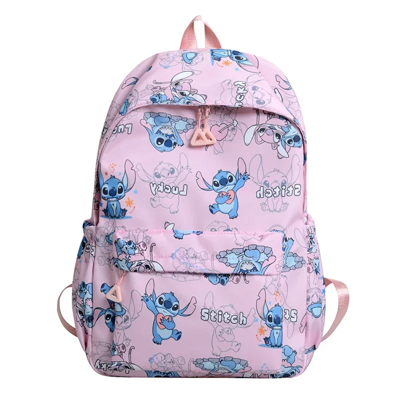 Cartoon Stitch Print Backpack Spacious Lightweight Travel Bag Waterproof School Backpack for College Students Teens Boys Girls