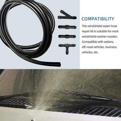 1/2/3/4M Washer Nozzle Hose Windshield Wiper With Connector Kit T Y Straight Pipe Windshield Spray Hose Fluid Pipe
