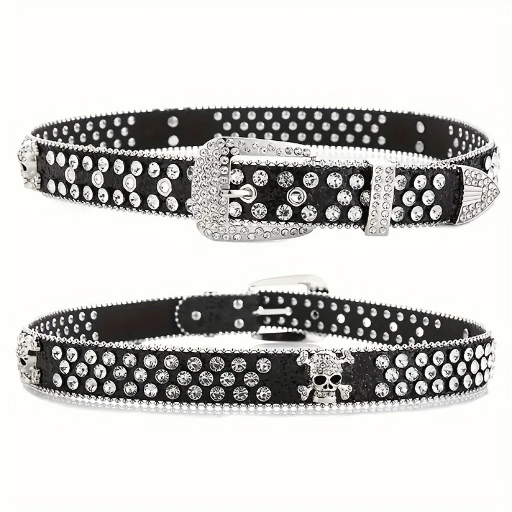 Ceinture élégante en cuir Pu Y2K, Style Cowgirl occidental, scintillante, BB, accessoires pour robe en jean pour femmes