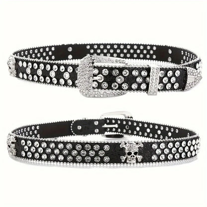 Ceinture élégante en cuir Pu Y2K, Style Cowgirl occidental, scintillante, BB, accessoires pour robe en jean pour femmes