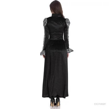 Halloween Jour des Morts Sexy Européen Médiéval Rétro Cour Gothique Reine du Poison Maléfique Vampire Costume Carnaval Fête Diable Sorcière