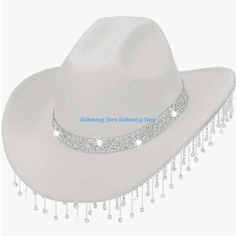 Casquette Cowboy avec pompons en chapeau Cowgirl occidental pour femmes filles, accessoires Photo, 573B
