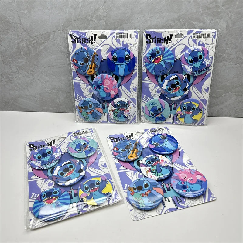 Stitch Lilo & Stitch Badge DIY Décoratif Étain 44mm ACG Articles Doux Bouton Épingles Icône Broche Revers Sac À Dos Badge Accessoires