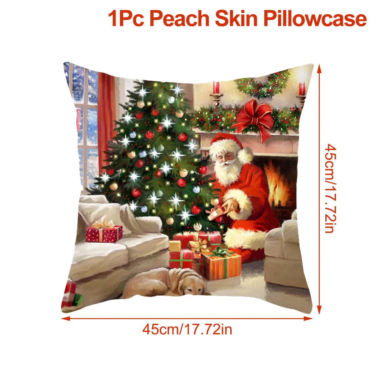 Housse de coussin de noël, père noël, décor de joyeux noël pour la maison, ornements de noël 2025, cadeaux de noël, nouvel an 2026