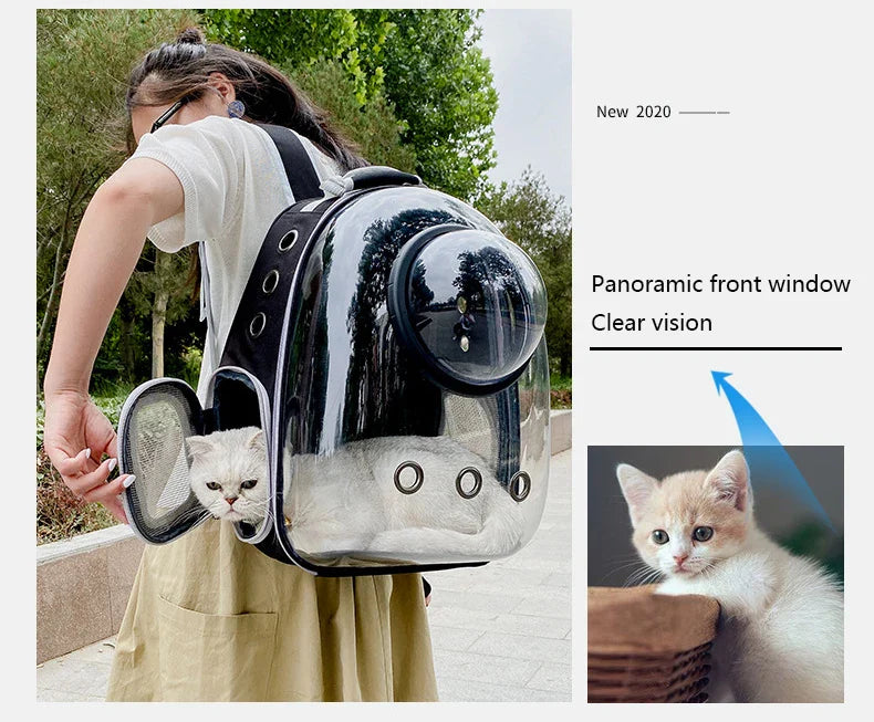 Sac de Transport pour animaux de compagnie, sacs à dos spatiaux pour animaux de compagnie, respirant, Portable, Transparent, pour chiot et chien, sacs à capsules spatiales