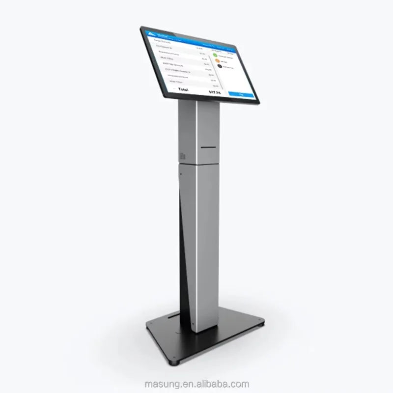 Meilleure vente MASUNG MS-S11 système de commande de kiosque en libre-Service tout en un support de sol POS kiosques de commande alimentaire paiement en libre-service