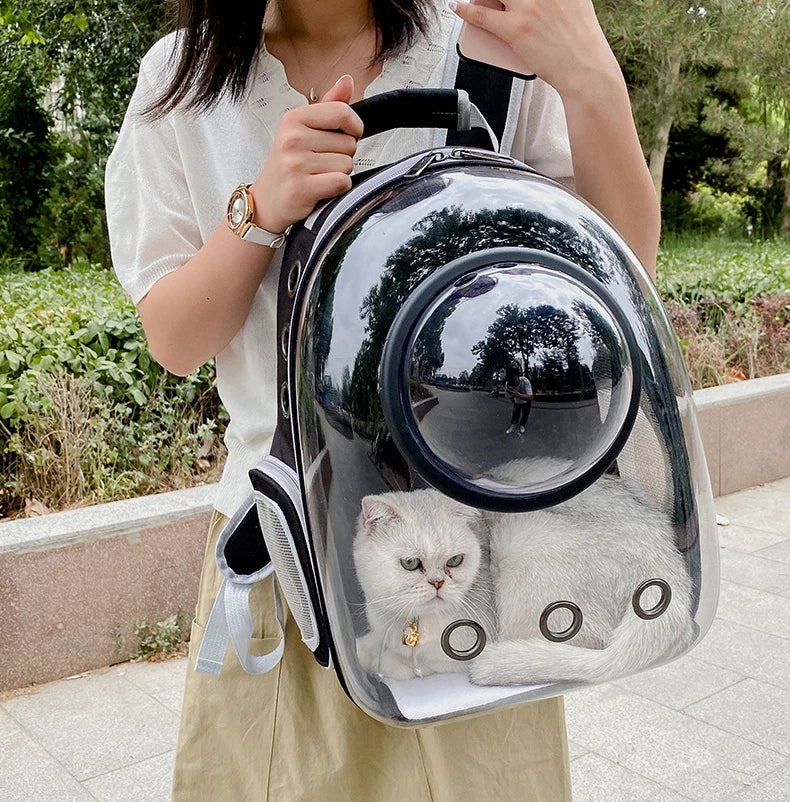 Sac de Transport pour animaux de compagnie, sacs à dos spatiaux pour animaux de compagnie, respirant, Portable, Transparent, pour chiot et chien, sacs à capsules spatiales