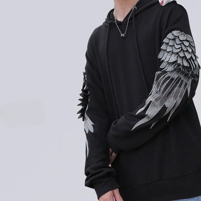 Hoodie brodé pour hommes, streetwear de luxe blanc sans marque, automne, pas cher, Emo, style Hip Hop
