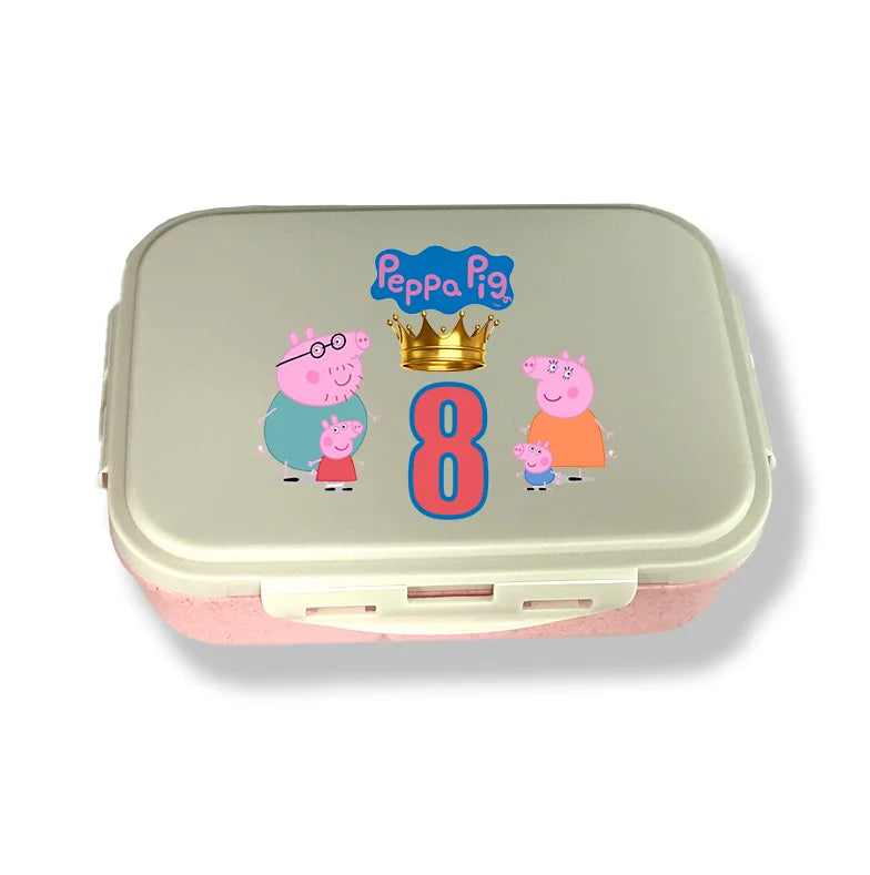 Peppa Pig  Lunch Box  Food Storage Containers Kids School Picnic Lunchbox Office Dinner Case Birthday Christmas Gift