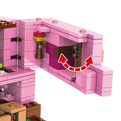 Jouet éducatif Bloc de construction Maison de cochon rose bricolage animal de dessin animé pour cadeau d'enfant