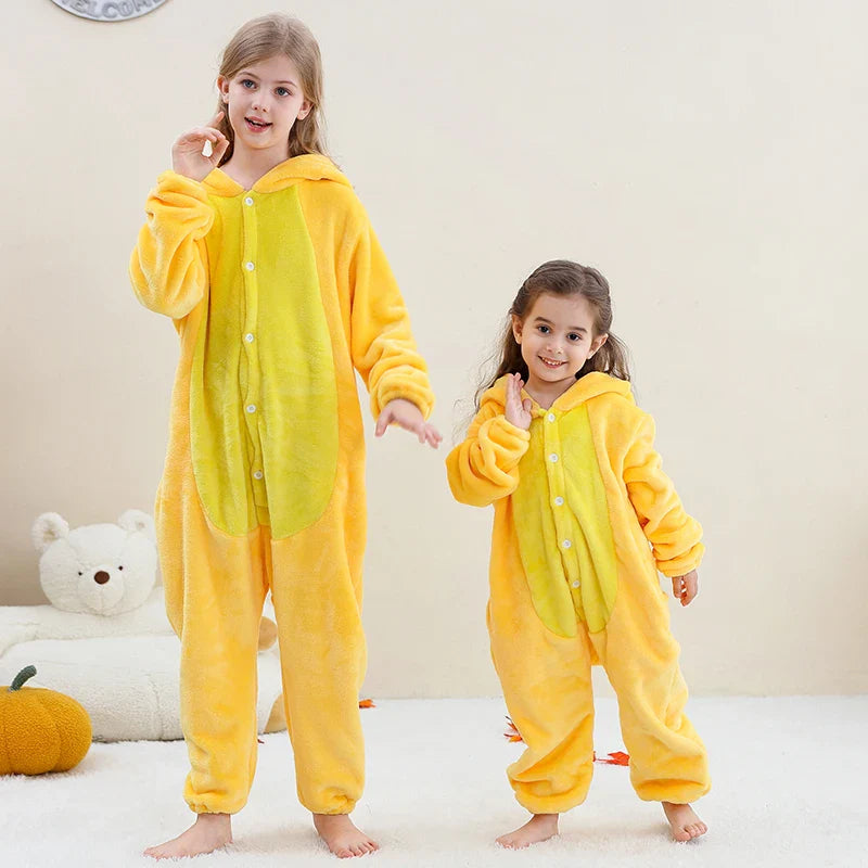MICHLEY Pyjama grenouillère en flanelle pour Halloween, hiver, avec capuche, pour enfants, déguisement familial, combinaison de nuit, robe de chambre pour garçons et filles